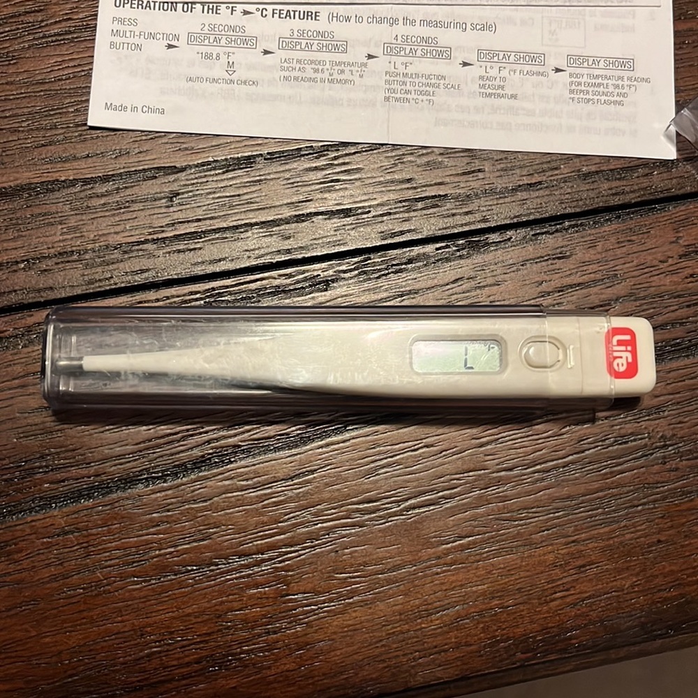 $3 Add-On Digital Thermometer Life Brand w/ Manual, Case Medical Temperature